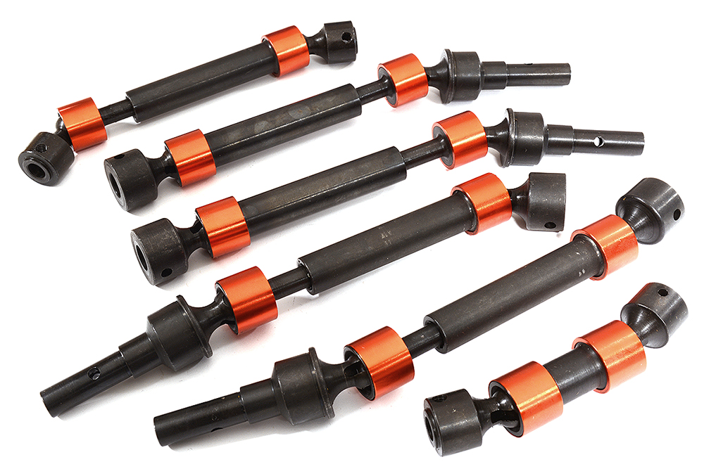 C30573RED V2 6-Piece Metal Drive Shafts Set for Traxxas 1/10 E-Revo 2.0 8650 8655 8658 - Image 1