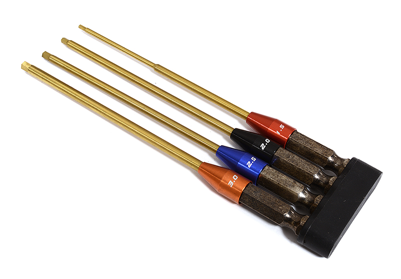 C30612 QuickPit 4 Metric Sizes, 1/4in Adapter Allen Hex Tip Set (1.5, 2, 2.5 & 3mm) - Image 1