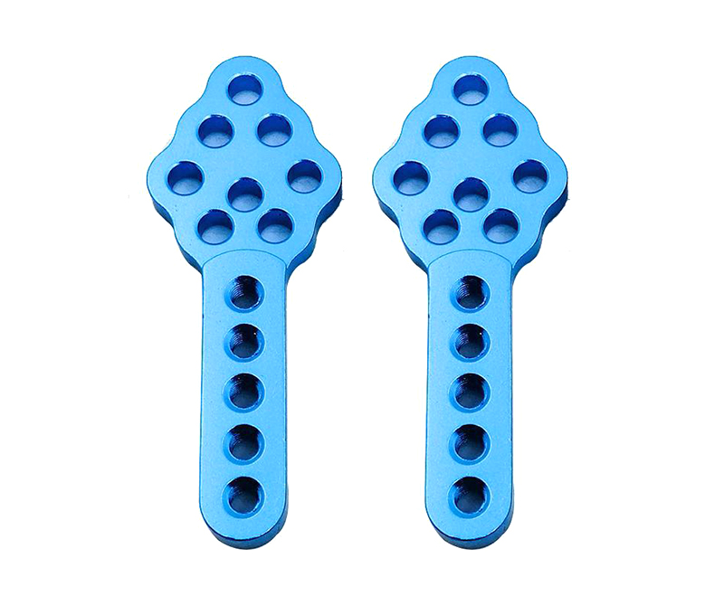 C30633BLUE Billet Machined Add-On Shock Mounting Plates for Axial 1/10 SCX-10 Type Crawlers - Image 1