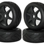 Rubber Tires, Wheels & Inserts TK02 Style w/ 17mm Hex for 1/8 Buggy Size 4pcs.