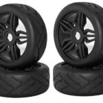 Rubber Tires, Wheels & Inserts TK01 Style w/ 17mm Hex for 1/8 Buggy Size 4pcs.
