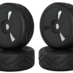 Rubber Tires, Wheels & Inserts TK04 Style w/ 17mm Hex for 1/8 Buggy Size 4pcs.
