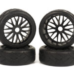 Rubber Tires, Wheels & Inserts TK05 Style w/ 17mm Hex for 1/8 Buggy Size 4pcs.