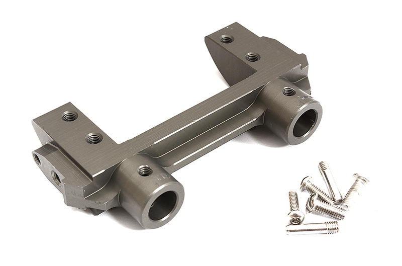 C31013GUN CNC Machined 43mm Type Front Bumper & Steering Servo Mount for Axial SCX-10 - Image 1