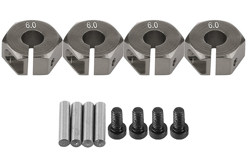C31081GUN 12mm Hex Wheel (4) Hub 6mm Thick for 1/10 Traxxas, Axial, Tamiya, Drift & TC - Image 1