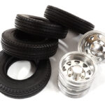 Machined Alloy Rear Dually Wheels & Tires for Tamiya 1/14 Scale Truck