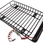 Roof Top Luggage Tray 235x145x29mm w/ LED Light Bar for 1/10 Scale Off-Road