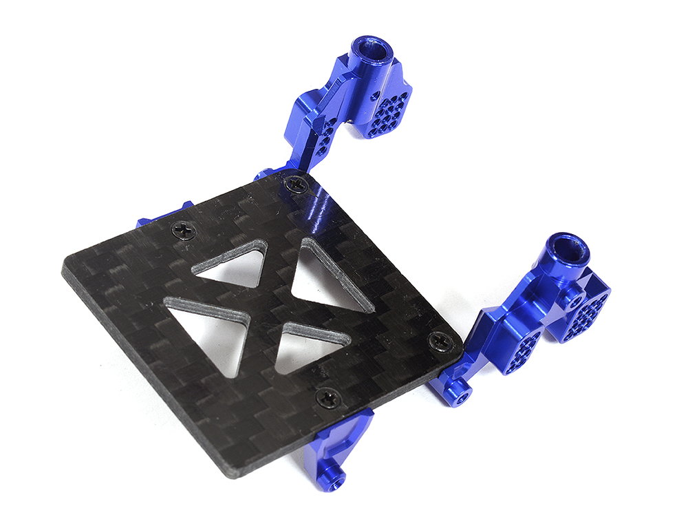 C31307BLUE Billet Machined Front Shock Towers w/ Receiver Mount for Axial 1/24 SCX24 - Image 1