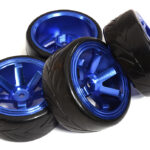 6 Spoke Wheel & Tire Set (4) for Drift Racing (O.D.=62mm) W=26mm Offset 6.5mm