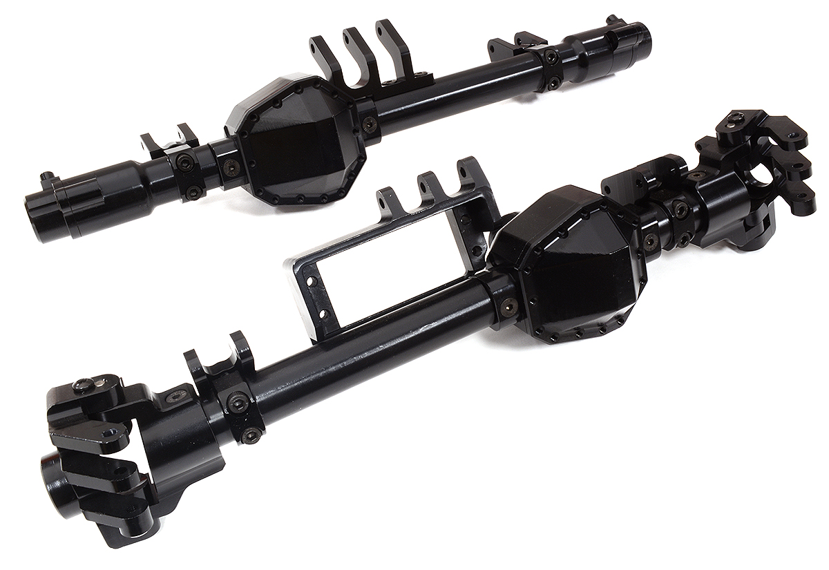 C31392BLACK Machined Alloy Axle (2) Housings for Axial 1/10 RBX10 Ryft 4WD Rock Bouncer - Image 1