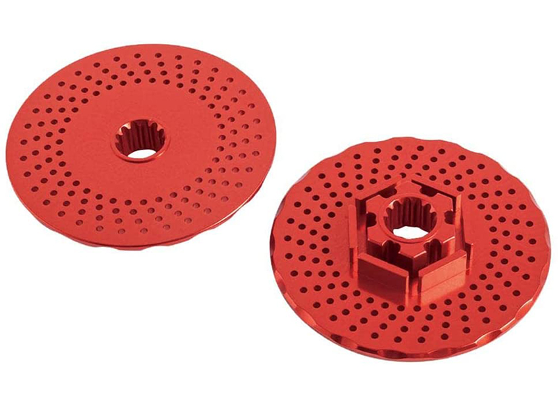 C31411RED Realistic Alloy Rear Brake Disc (2) + 3mm Offset for Traxxas X-Maxx 4X4 7756 - Image 1