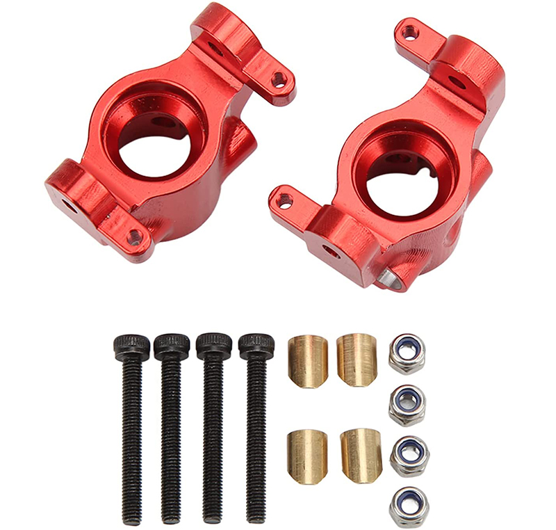 C31435RED Alloy Machined Front Caster Blocks for Axial 1/10 RBX10 Ryft 4WD Rock Bouncer - Image 1