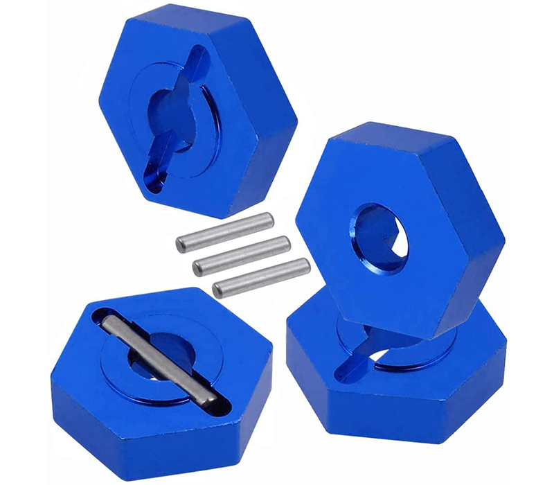 C31565BLUE Machined Wheel Hex Adaptors for Arrma Senton 3S, Typhon 3S, Vorteks 3S AR310871 - Image 1