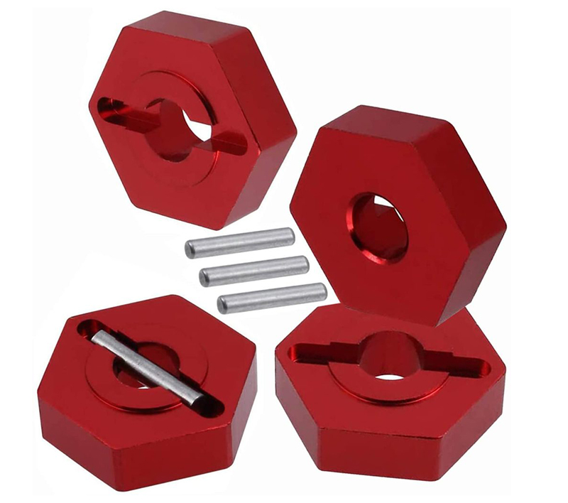 C31565RED Machined Wheel Hex Adaptors for Arrma Senton 3S, Typhon 3S, Vorteks 3S AR310871 - Image 1