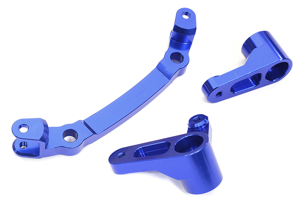 C31616BLUE Machined Steering Bellcrank Set for Arrma 1/10 Vorteks 4X4 3S BLX ARA340179 - Image 1
