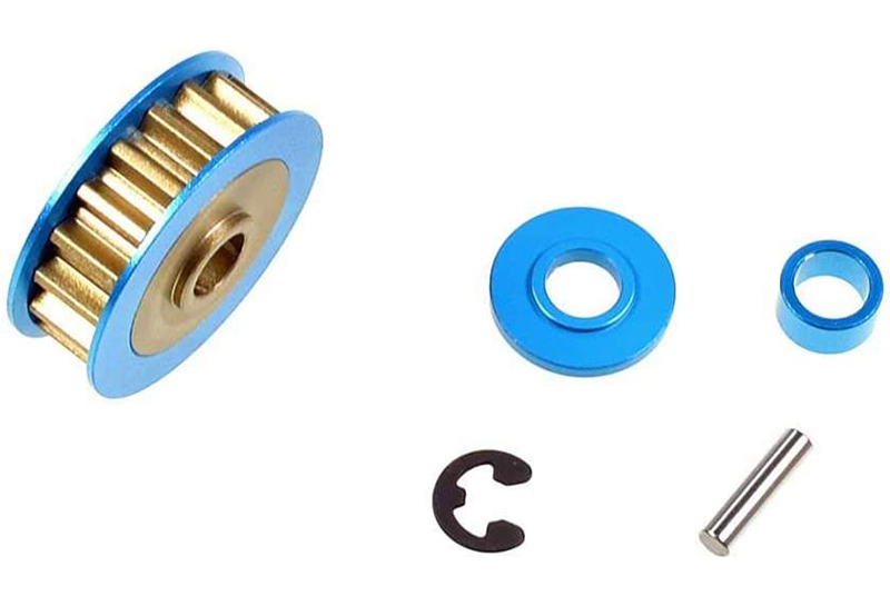 C31879BLUE 18T Aluminum Alloy Pulley for Tamiya TA06 & XV-01 - Image 1