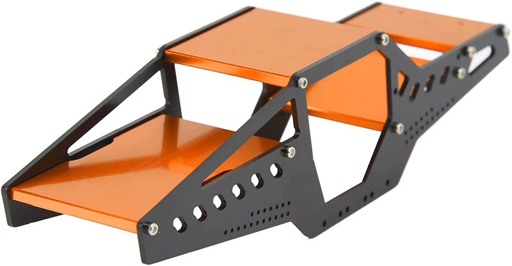 C32049ORANGE Aluminum Machined Main Chassis Conversion for Axial 1/24 SCX24 Deadbolt & C10 - Image 1