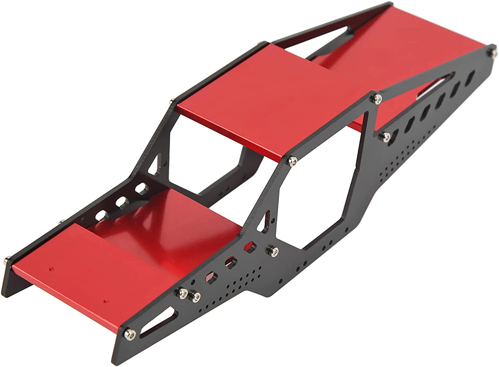 C32049RED Aluminum Machined Main Chassis Conversion for Axial 1/24 SCX24 Deadbolt & C10 - Image 1