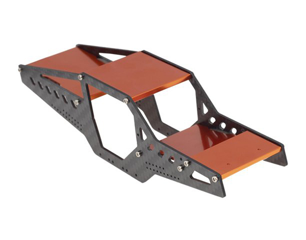 C32050ORANGE Composite CF Main Chassis Conversion for Axial 1/24 SCX24 Deadbolt & C10 - Image 1