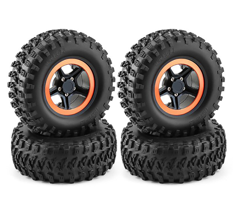 C32221 Machined Alloy 5 Spoke Beadlock Wheel (4) for 2.2 Crawler w/ Tires O.D.=114mm - Image 1