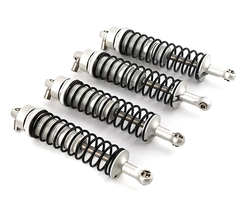 C32250SILVER Alloy Machined 145mm Shock Set (4) w/ Firm Springs for Axial SCX6 - Image 1