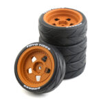 5 Spoke Wheel & Tire Set (4) for 1/10 Touring (O.D.=65mm) W=26mm Offset 7.5mm