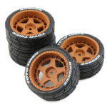 5 Spoke Wheel & Tire Set (4) for 1/10 Touring (O.D.=66mm) W=26mm Offset 7.5mm