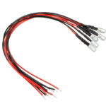 3mm Size Blue LED Lights (5) w/ Wires DC Input 6V-12VDC