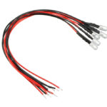 3mm White LED Lights with Wires for DC 6V-12V Power, Pack of 5