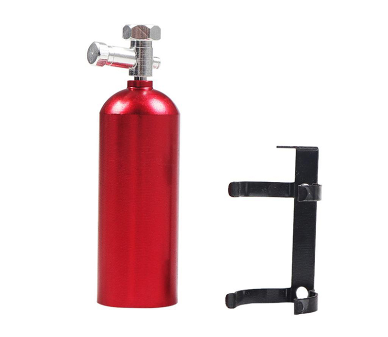 C32701RED Realistic Red Alloy 1/10 Scale Model Fire Extinguisher with Mount - Image 1