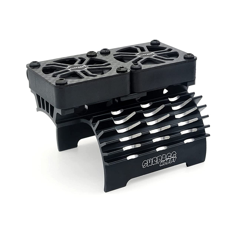 C32807BLACK Surpass Alloy Heatsink & Twin Cooling Fan for 56mm O.D. Size Motor - Image 1