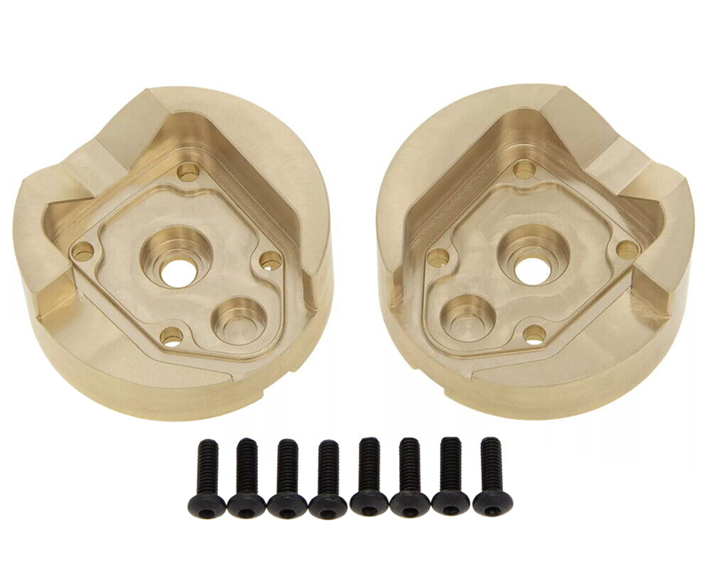 C32912 Brass Machined Front Portal Housing Covers (2) 65g Each for 1/18 UTB18 Capra 4WD - Image 1