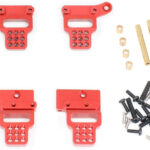 Red Alloy Machined Shock Towers (4) for Traxxas 1/18 TRX-4M RC Crawler 9826