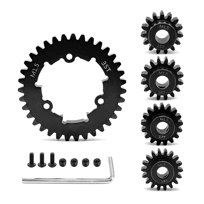 C33102 HD Steel 8mm Bore 15+16+17+18+35T Gear Set 1.5 MOD for Traxxas X-Maxx & XRT - Image 1