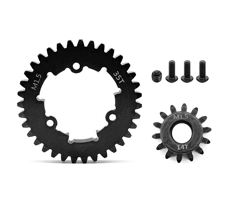 C33109 HD Steel 8mm Bore 14T Pinion+35T Spur Gear Set 1.5 MOD for Traxxas X-Maxx & XRT - Image 1