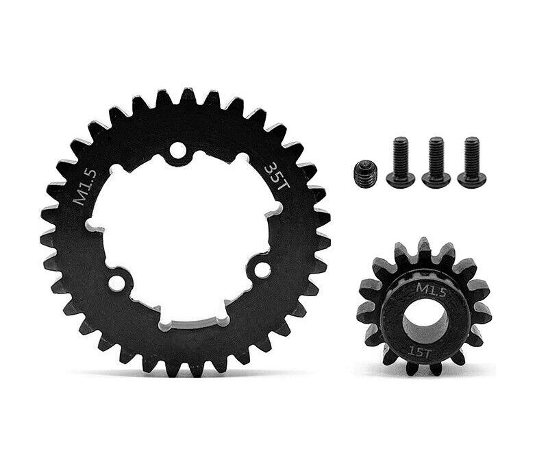 C33110 HD Steel 8mm Bore 15T Pinion+35T Spur Gear Set 1.5 MOD for Traxxas X-Maxx & XRT - Image 1