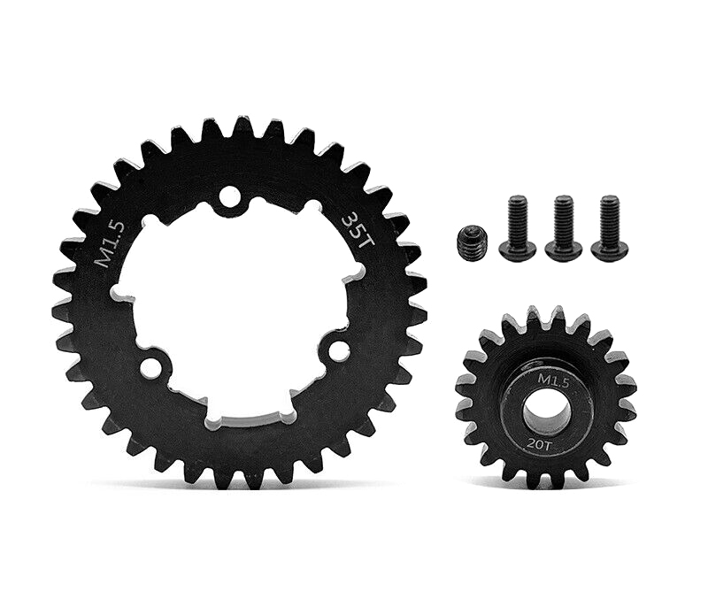 C33115 HD Steel 8mm Bore 20T Pinion+35T Spur Gear Set 1.5 MOD for Traxxas X-Maxx & XRT - Image 1