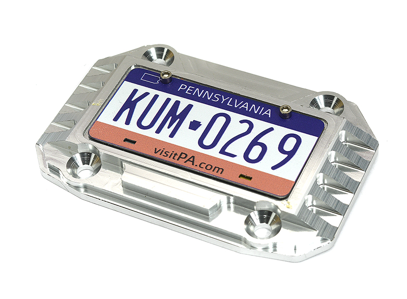 C33355SILVER Realistic Silver License Plate with Alloy Frame for Axial 1/6 SCX6 250008 - Image 1
