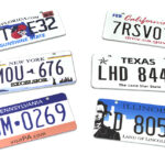 Realistic Large License Plate 52x26mm Size Scale Model - 6 Pack
