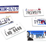 Realistic Medium License Plate 34x19mm Size Scale Model - 6 Pack
