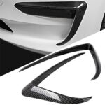 Glossy Carbon Front Fog Light Trim Eyebrow Cover for Tesla Model 3 - Image 2
