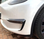 Glossy Carbon Front Fog Light Trim Eyebrow Cover for Tesla Model Y - Image 2