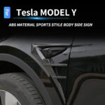 Glossy Carbon Side Camera Wolf Teeth Style Trim Covers for Tesla 20-23.6 Model Y - Image 2