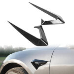 Glossy Black Side Camera Aero Blade Trims Covers for Tesla 17-22 Model 3 - Image 2
