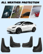 Black Plastic Front & Rear Mudguards for Tesla Model Y - Image 2