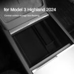 Flocking ABS Central Control Middle Storage Box for Tesla 24 Model 3 - Image 2