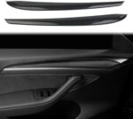 Glossy Carbon Front Door Panel Trim Cover Protection for Tesla 21-23 Model 3/Y - Image 3
