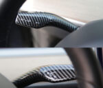 Glossy Carbon Gear Shift Wiper Lever Covers for Tesla 17-23 Model 3/Y - Image 2