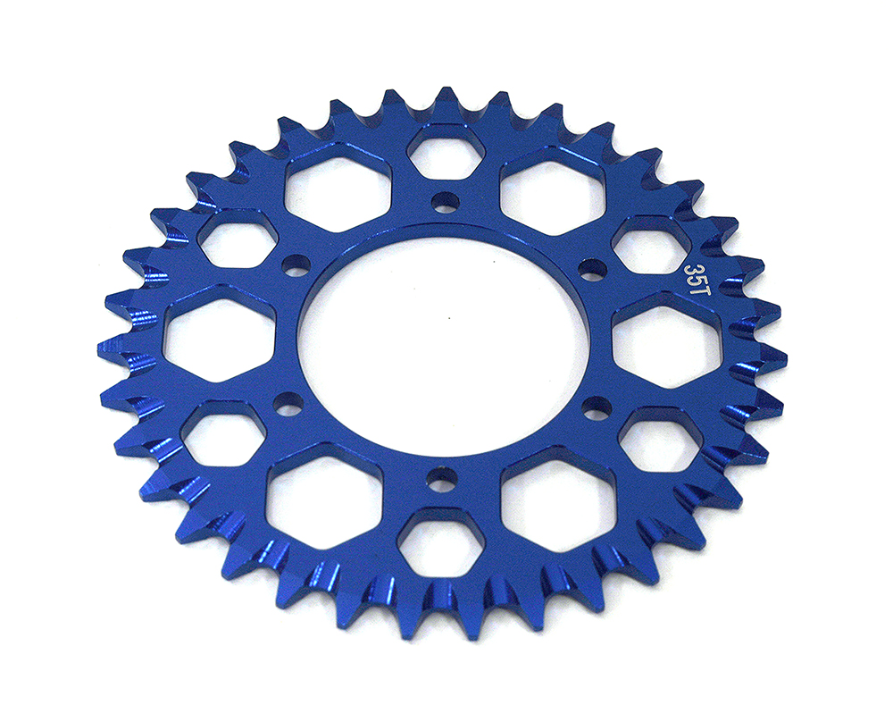 C33598BLUE Billet Machined 35T Hub Chain Sprocket for Losi 1/4 Promoto-MX Motorcycle - Image 1