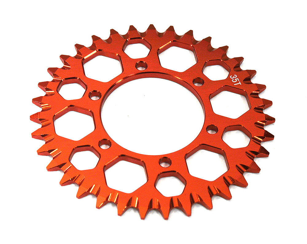 C33598RED Billet Machined 35T Hub Chain Sprocket for Losi 1/4 Promoto-MX Motorcycle - Image 1